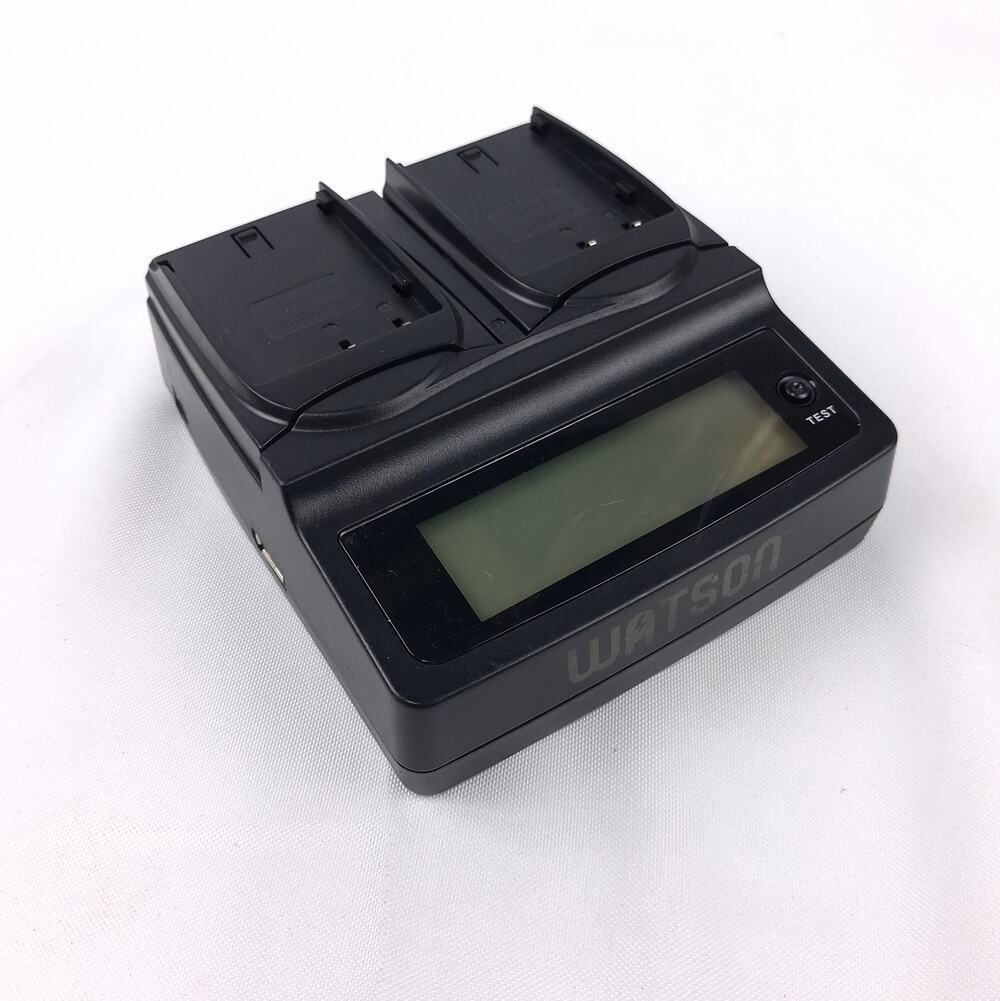Watson Duo LCD Battery Charger with 2x DMW-BLF19 Plates for Panasonic GH4 GH5 G9